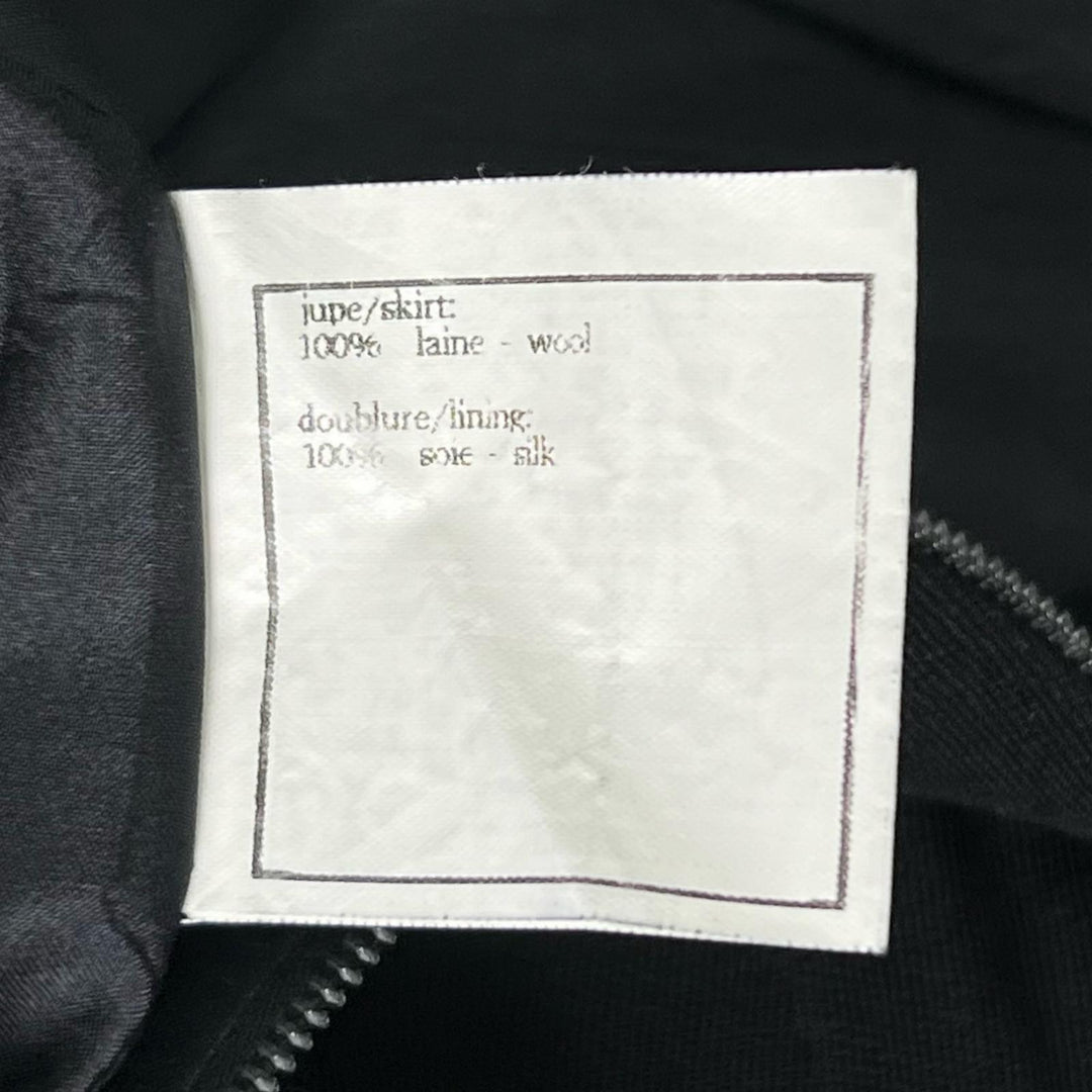 美品▲CHANEL シャネル ヴィンテージ ウール100％ 裏地シルク100％ ココマークボタン スカート ブラック 36 フランス製 レディース