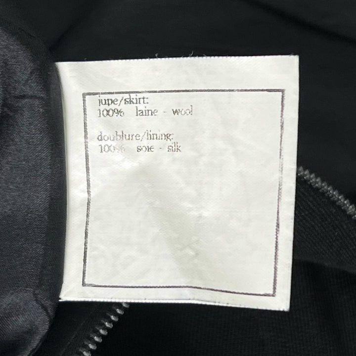 美品▲CHANEL シャネル ヴィンテージ ウール100％ 裏地シルク100％ ココマークボタン スカート ブラック 36 フランス製 レディース