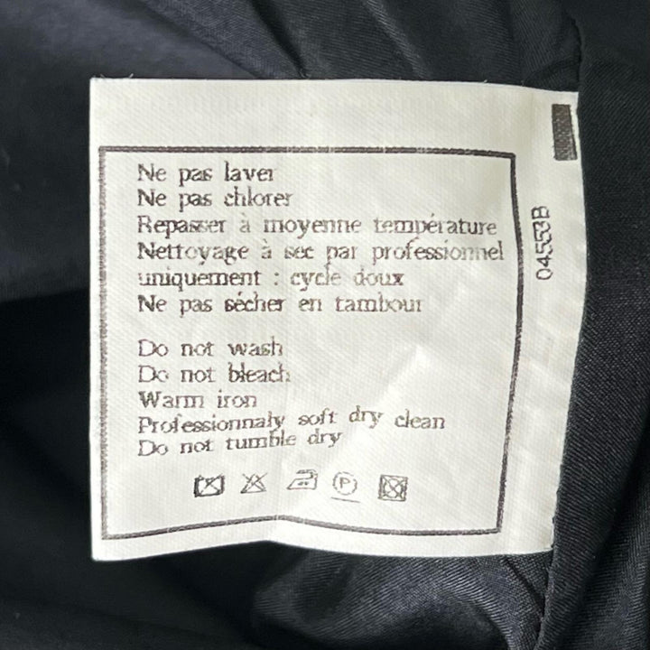 美品▲CHANEL シャネル ヴィンテージ ウール100％ 裏地シルク100％ ココマークボタン スカート ブラック 36 フランス製 レディース