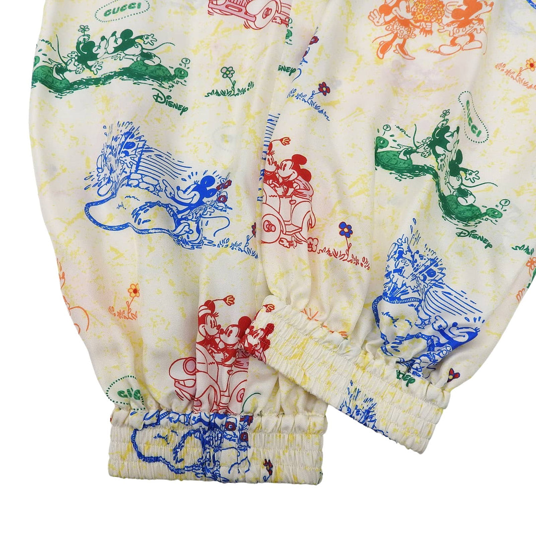 未使用品▲GUCCI×Disney グッチ×ディズニー 596965 シルク100％ 総柄 ジョガーパンツ マルチカラー 36 イタリア製 正規品 レディース
