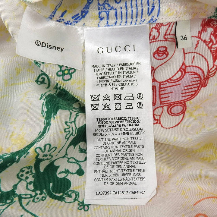 未使用品▲GUCCI×Disney グッチ×ディズニー 596965 シルク100％ 総柄 ジョガーパンツ マルチカラー 36 イタリア製 正規品 レディース