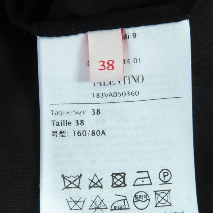 極美品☆VALENTINO ヴァレンティノ 2022年製 1B3VA050360 リボンタイ付 レース ワンピース ブラック 38 イタリア製 正規品 レディース