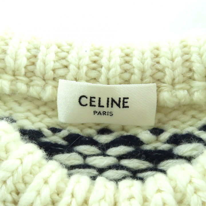 極美品★CELINE セリーヌ 24-25AW 2ADLR888Z01MA カシミヤ混 トリオンフ刺繍 クルーネック 長袖 ニット S 正規品 定価341000円