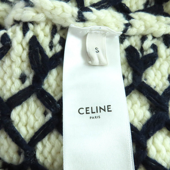 極美品★CELINE セリーヌ 24-25AW 2ADLR888Z01MA カシミヤ混 トリオンフ刺繍 クルーネック 長袖 ニット S 正規品 定価341000円