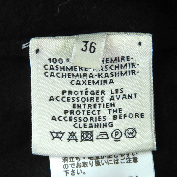 極美品◇HERMES エルメス カシミヤ100％ シルバー金具 Hリフト金具付き ショートスリーブ 半袖ニット 黒 36 英国製 正規品 レディース