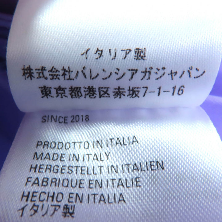 極美品◇BALENCIAGA バレンシアガ 529757 アシンメトリー バックロゴ カットオフ プリーツスカート パープル 34 伊製 正規品 レディース
