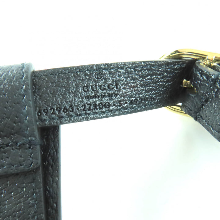 未使用品★GUCCI グッチ 692963 レザー インターロッキングG 犬用 胴輪 ハーネス ブラック ゴールド金具 S 箱・保存袋付き イタリア製