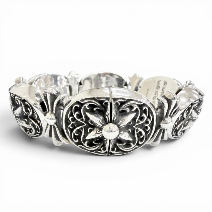 美品△CHROME HEARTS クロムハーツ タイニーオーバルスター ブレスレット 925 アクセサリー シルバー 重量173.8g メンズ オススメ◎