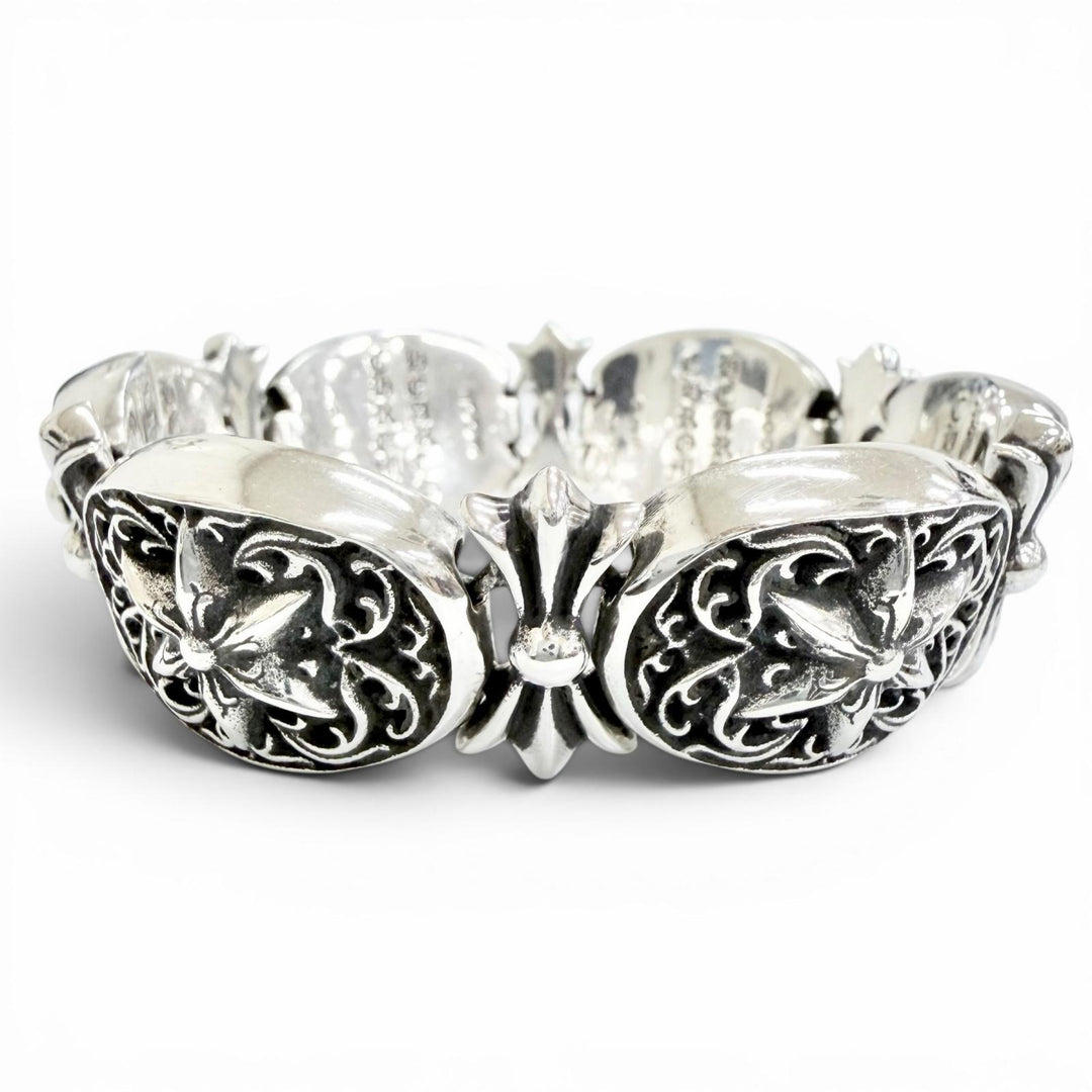 美品△CHROME HEARTS クロムハーツ タイニーオーバルスター ブレスレット 925 アクセサリー シルバー 重量173.8g メンズ オススメ◎
