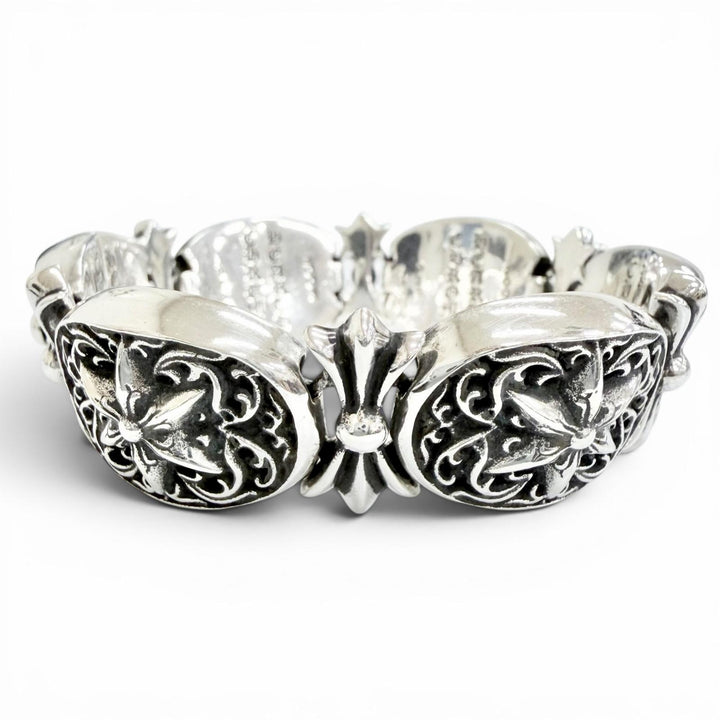 美品△CHROME HEARTS クロムハーツ タイニーオーバルスター ブレスレット 925 アクセサリー シルバー 重量173.8g メンズ オススメ◎