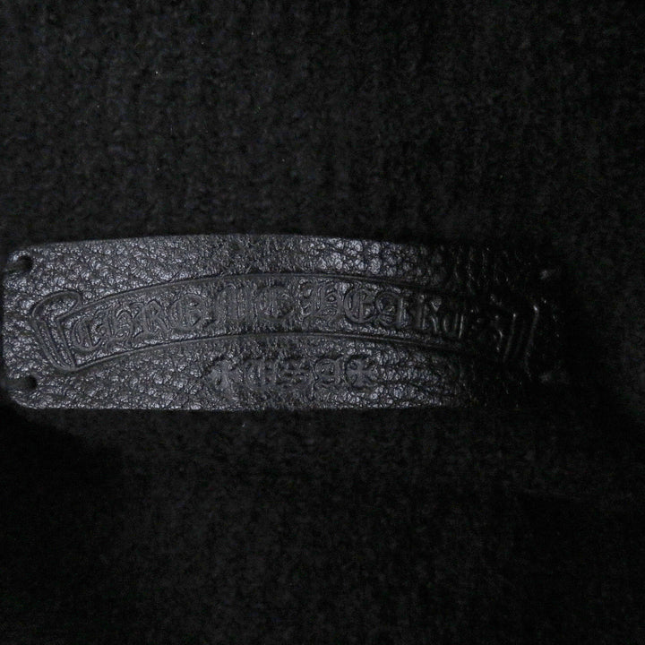 美品□CHROME HEARTS クロムハーツ TAKE THE CANNOLI ハラコクロスパッチ ハイネックニット セーター ブラック MED/LRG USA製 正規品　