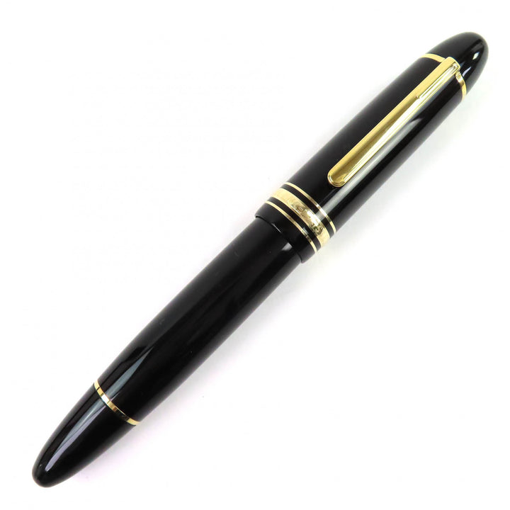 美品△MONTBLANC モンブラン マイスターシュテュック 149 Pix ペン先18K Mニブ 万年筆 ブラック ゴールド 箱・ケース付 ドイツ製 メンズ