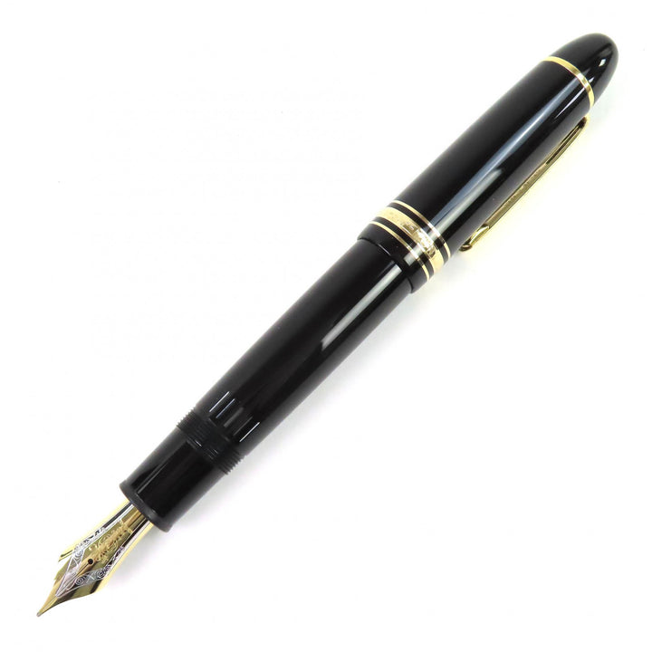 美品△MONTBLANC モンブラン マイスターシュテュック 149 Pix ペン先18K Mニブ 万年筆 ブラック ゴールド 箱・ケース付 ドイツ製 メンズ
