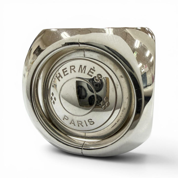 美品▼HERMES エルメス ヴィンテージ エクストラワイド セリエ AG925 リング 指輪 シルバー 49.50.51(JP10.11.12号) メンズ レディース
