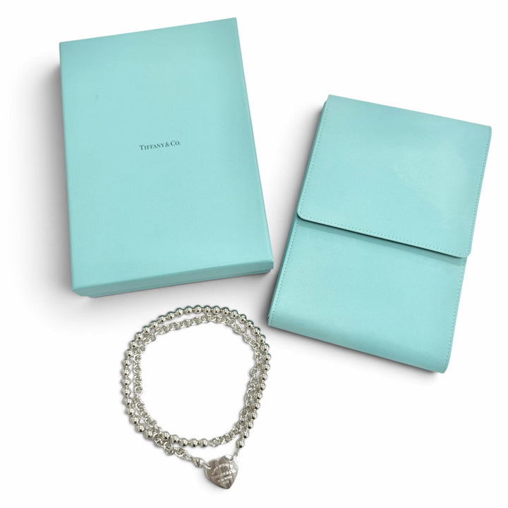 美品△TIFFANY&amp;Co. ティファニー リターントゥティファニー ハードウェア ハート タグ ラップ ロング ネックレス 2連可 AG925 重量95.7g