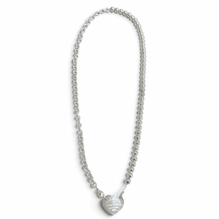 美品△TIFFANY&amp;Co. ティファニー リターントゥティファニー ハードウェア ハート タグ ラップ ロング ネックレス 2連可 AG925 重量95.7g