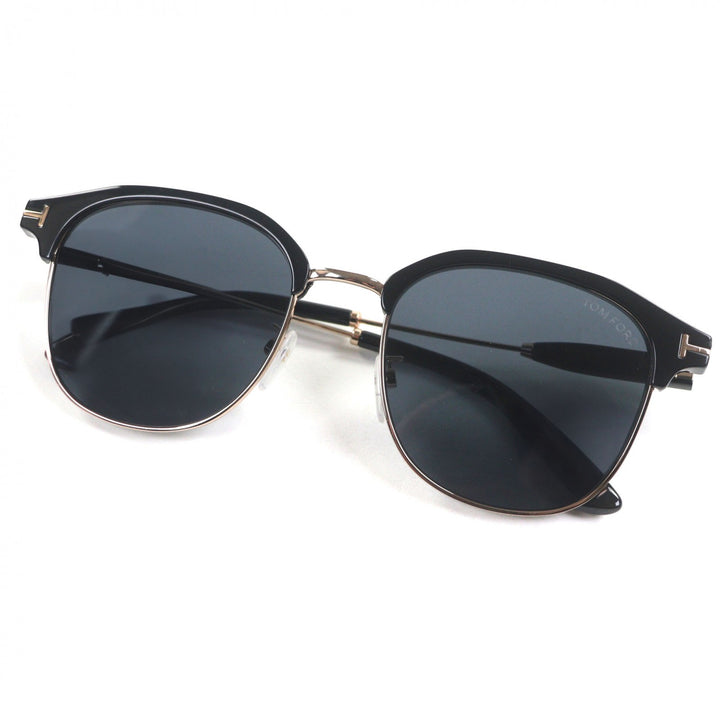 美品▼TOM FORD トムフォード TF890-K アジアンフィット サングラス ブラック ピンクゴールド 56□20 145 デモレンズ ケース付き メンズ
