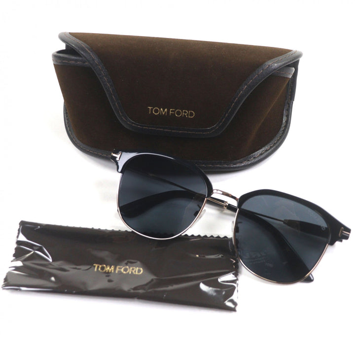 美品▼TOM FORD トムフォード TF890-K アジアンフィット サングラス ブラック ピンクゴールド 56□20 145 デモレンズ ケース付き メンズ