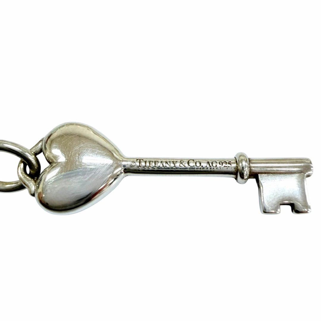 美品☆TIFFANY&amp;Co. ティファニー AG925 ハートキー ネックレス ペンダント シルバー ティファニーブルー 重量4.6g レディース 保存袋付き