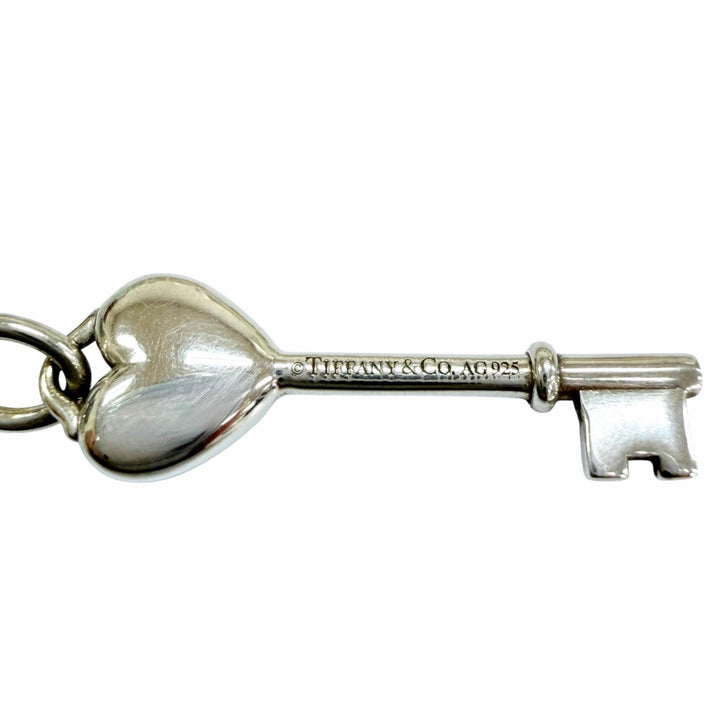 美品☆TIFFANY&amp;Co. ティファニー AG925 ハートキー ネックレス ペンダント シルバー ティファニーブルー 重量4.6g レディース 保存袋付き