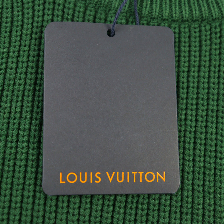 未使用品○LOUIS VUITTON ルイヴィトン 2021年製 HKN67W ロゴ刺繍 ラスタカラー クルーネック ブロックニット セーター L 正規品 メンズ