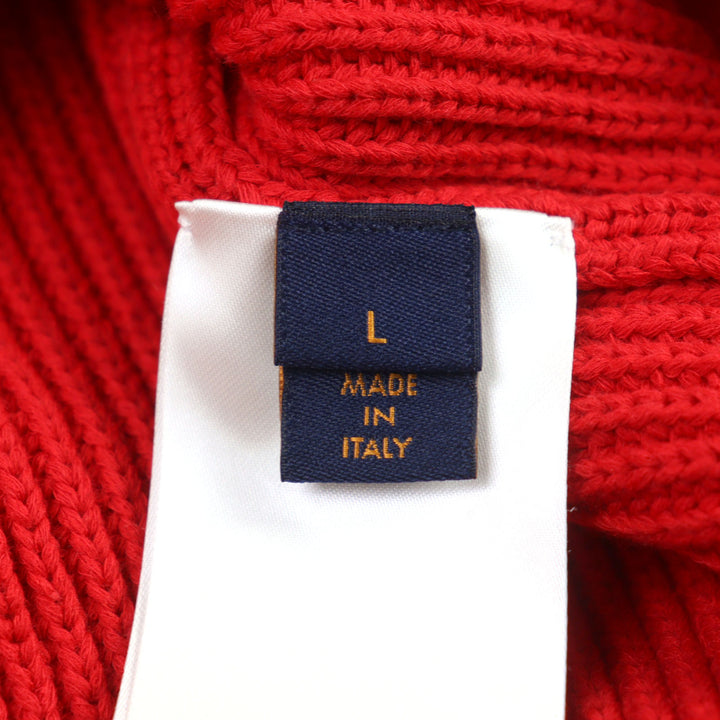 未使用品○LOUIS VUITTON ルイヴィトン 2021年製 HKN67W ロゴ刺繍 ラスタカラー クルーネック ブロックニット セーター L 正規品 メンズ