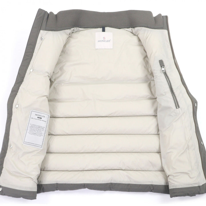 極美品□MONCLER モンクレール 23AW RANCE GIUBBOTTO ロゴワッペン 素材切替 ダウンベスト ジレ カーキ ブラウン 1 正規品 メンズ