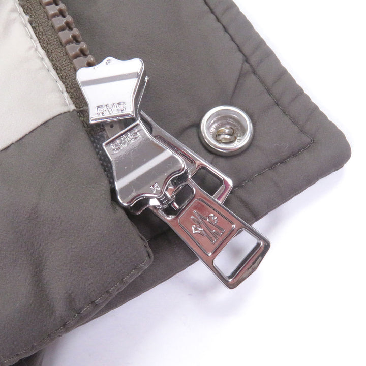 極美品□MONCLER モンクレール 23AW RANCE GIUBBOTTO ロゴワッペン 素材切替 ダウンベスト ジレ カーキ ブラウン 1 正規品 メンズ