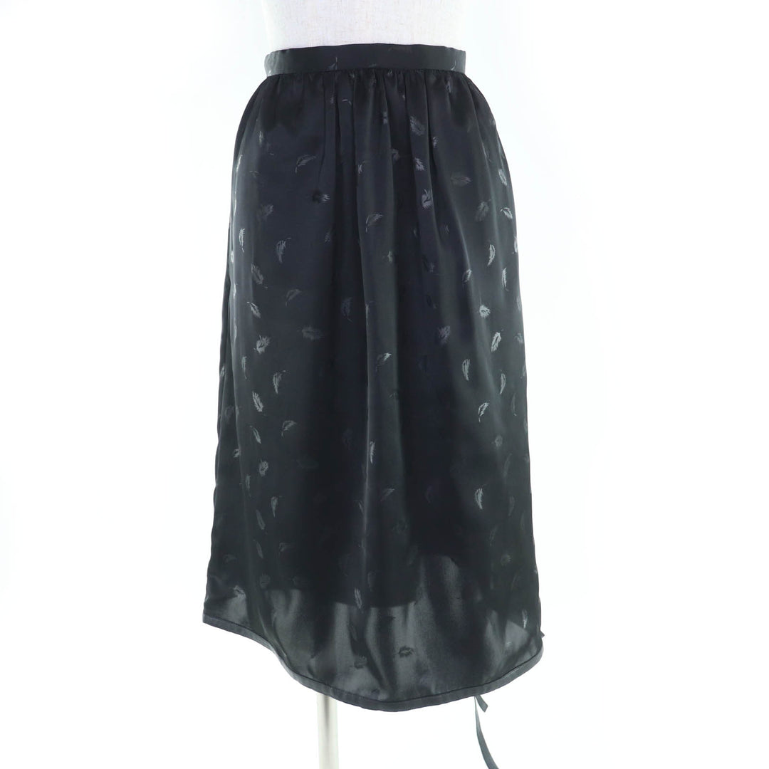 美品☆noir kei ninomiya COMME des GARCONS ノワール ケイ ニノミヤ コムデギャルソン 3T-S003 フェザープリント スカート黒 S 正規品