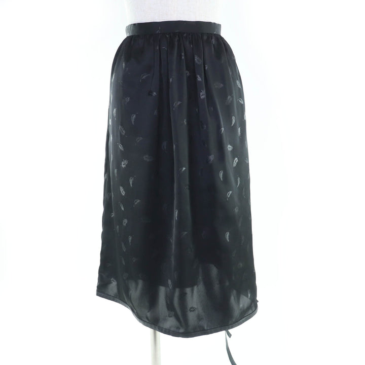 美品☆noir kei ninomiya COMME des GARCONS ノワール ケイ ニノミヤ コムデギャルソン 3T-S003 フェザープリント スカート黒 S 正規品