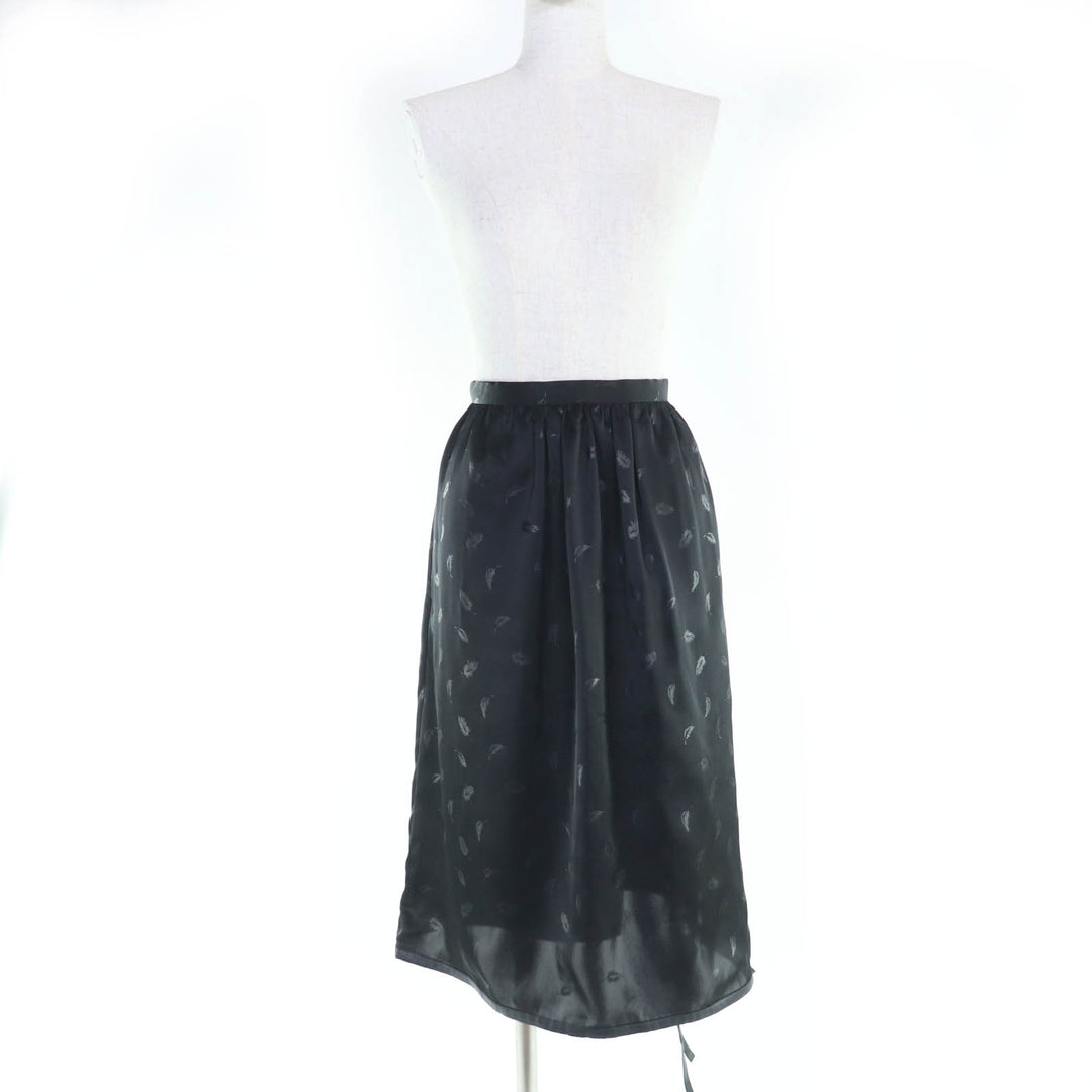 美品☆noir kei ninomiya COMME des GARCONS ノワール ケイ ニノミヤ コムデギャルソン 3T-S003 フェザープリント スカート黒 S 正規品