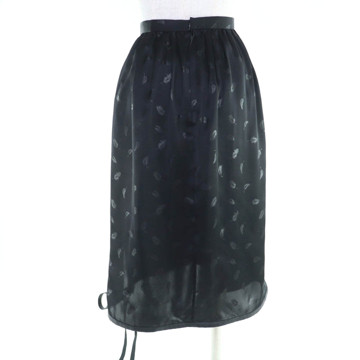 美品☆noir kei ninomiya COMME des GARCONS ノワール ケイ ニノミヤ コムデギャルソン 3T-S003 フェザープリント スカート黒 S 正規品