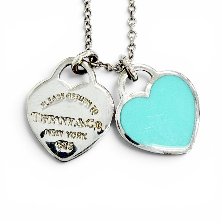 美品△TIFFANY&amp;Co. ティファニー リターントゥティファニー ミニ ダブル ハート タグ ペンダント ネックレス AG925 重量2.51g 箱付き