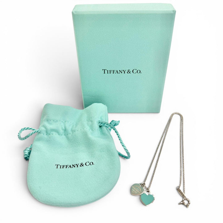 美品△TIFFANY&amp;Co. ティファニー リターントゥティファニー ミニ ダブル ハート タグ ペンダント ネックレス AG925 重量2.51g 箱付き