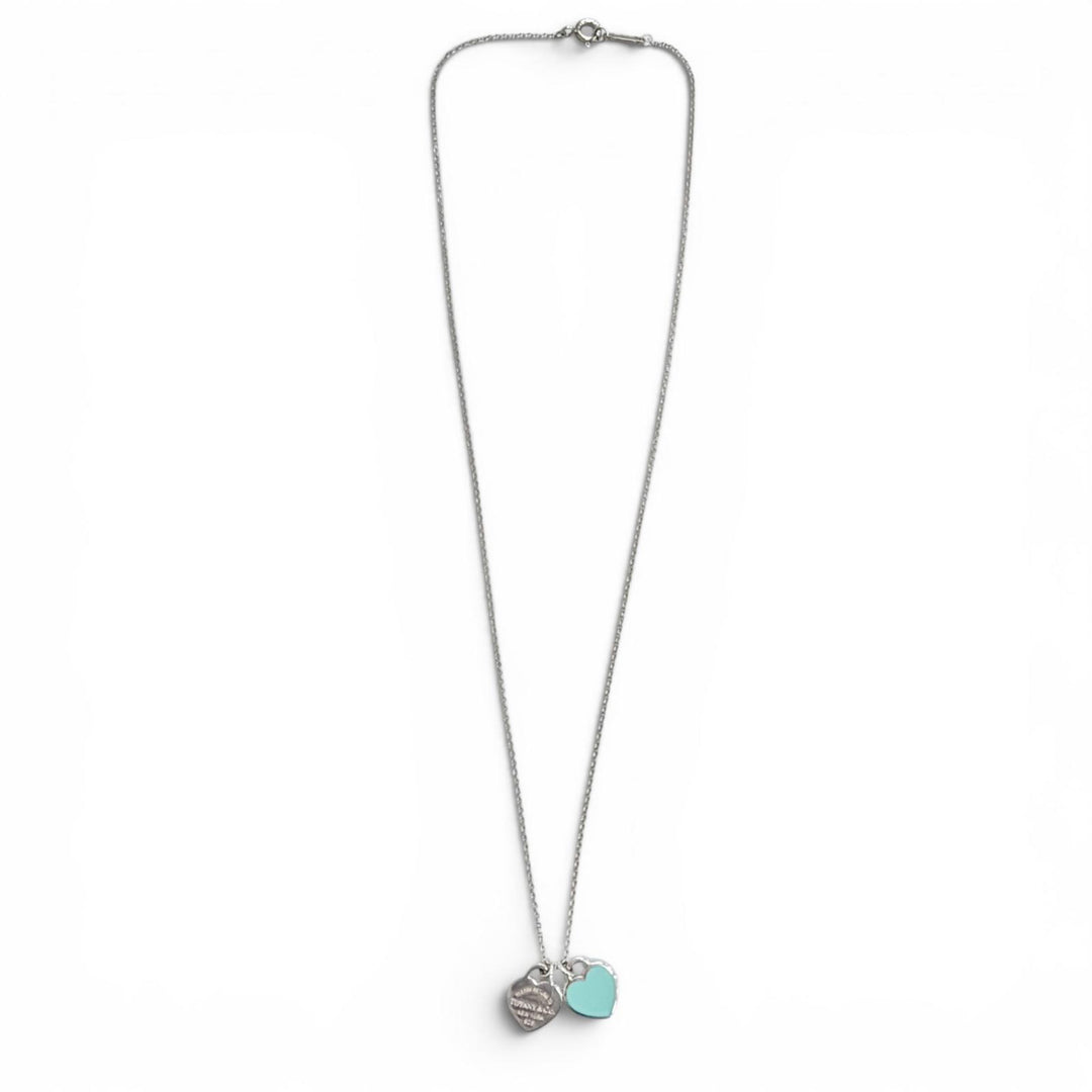 美品△TIFFANY&amp;Co. ティファニー リターントゥティファニー ミニ ダブル ハート タグ ペンダント ネックレス AG925 重量2.51g 箱付き