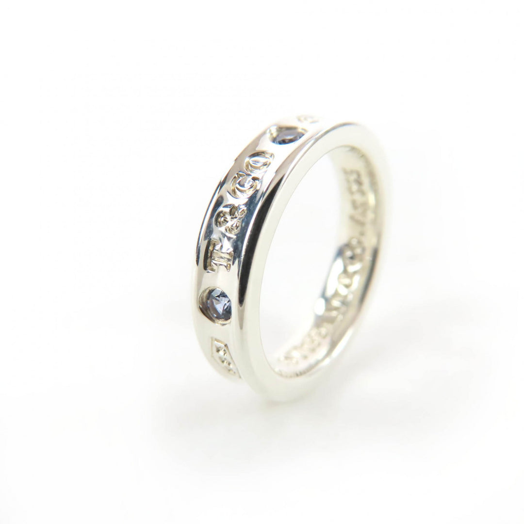 極美品☆TIFFANY&amp;Co. ティファニー 1837 ナロー リング AG925 2Pサファイア 現行品 シルバー JP7号相当 重量3.6g 定価116600円