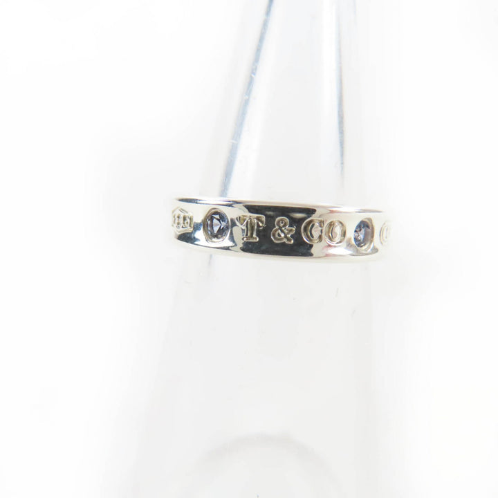 極美品☆TIFFANY&amp;Co. ティファニー 1837 ナロー リング AG925 2Pサファイア 現行品 シルバー JP7号相当 重量3.6g 定価116600円
