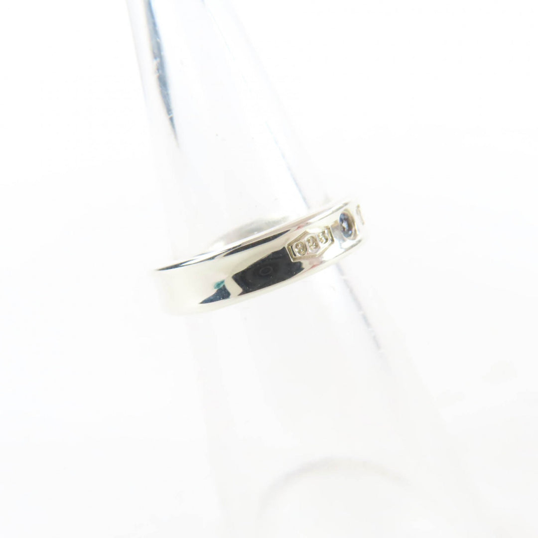 極美品☆TIFFANY&amp;Co. ティファニー 1837 ナロー リング AG925 2Pサファイア 現行品 シルバー JP7号相当 重量3.6g 定価116600円