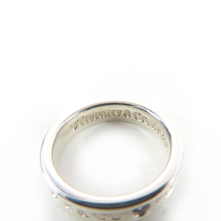 極美品☆TIFFANY&amp;Co. ティファニー 1837 ナロー リング AG925 2Pサファイア 現行品 シルバー JP7号相当 重量3.6g 定価116600円