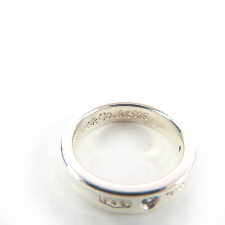 極美品☆TIFFANY&amp;Co. ティファニー 1837 ナロー リング AG925 2Pサファイア 現行品 シルバー JP7号相当 重量3.6g 定価116600円