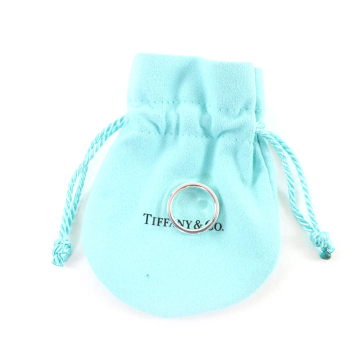 極美品☆TIFFANY&amp;Co. ティファニー 1837 ナロー リング AG925 2Pサファイア 現行品 シルバー JP7号相当 重量3.6g 定価116600円