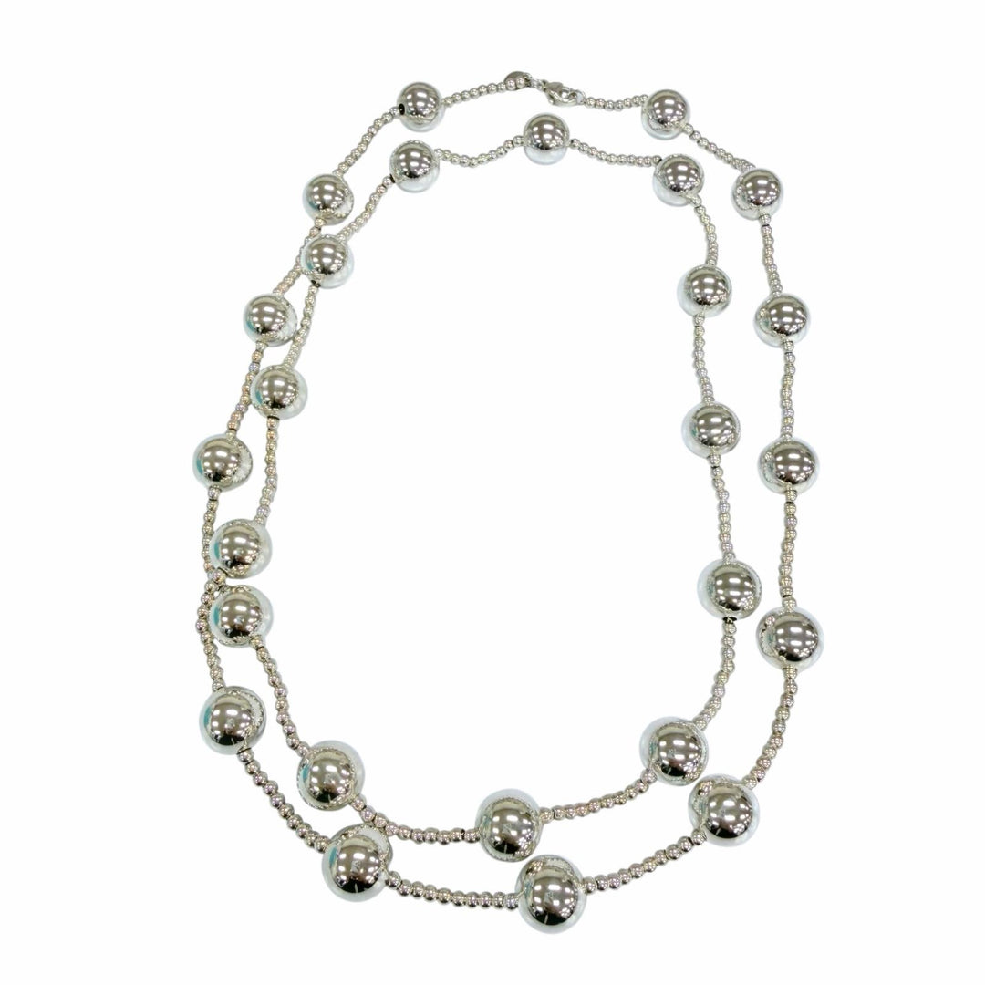 美品☆TIFFANY&amp;Co. ティファニー ハードウェア ボールチェーン ネックレス アクセサリー 925 シルバー 重量52.6g レディース 箱・保袋付