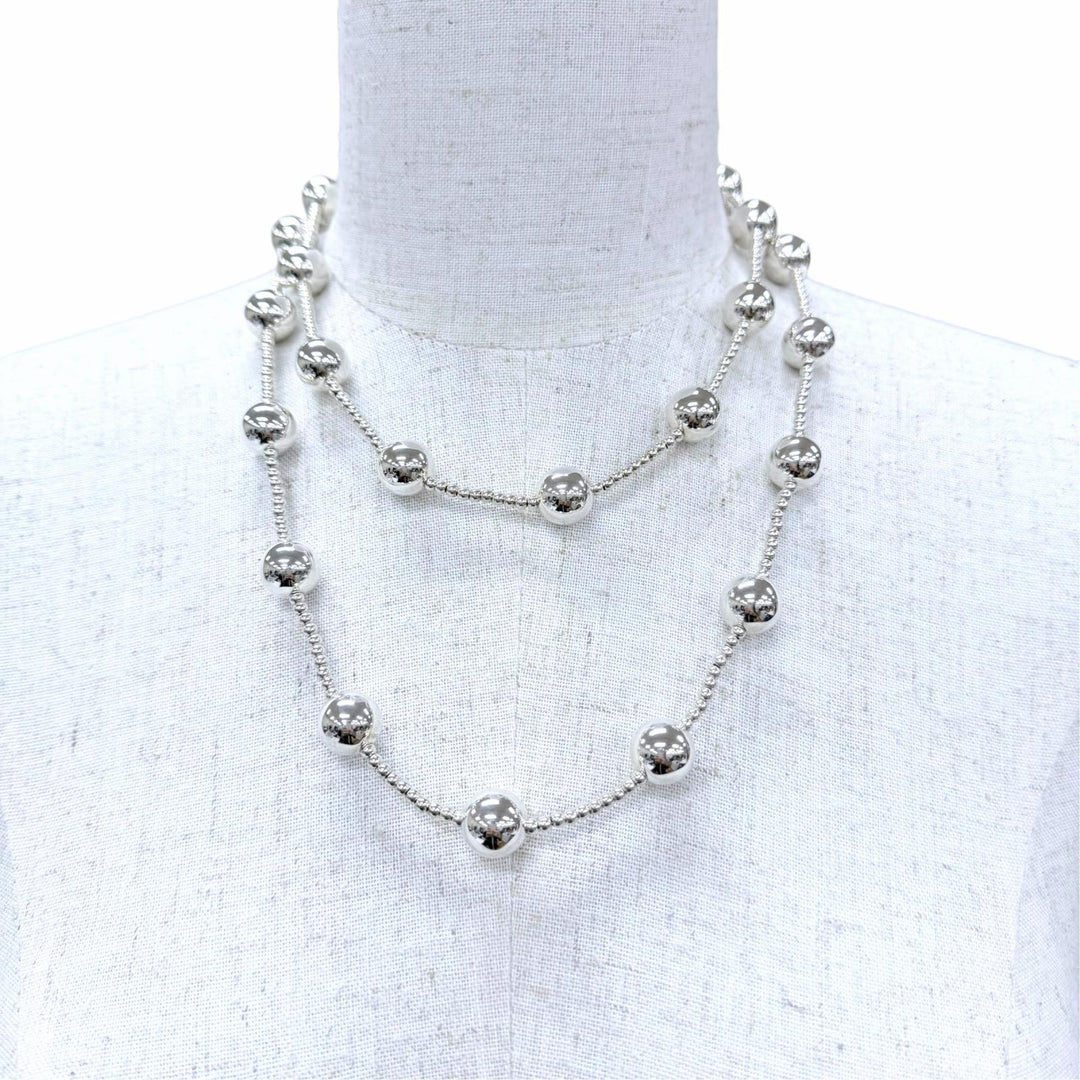 美品☆TIFFANY&amp;Co. ティファニー ハードウェア ボールチェーン ネックレス アクセサリー 925 シルバー 重量52.6g レディース 箱・保袋付