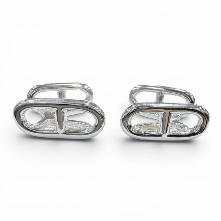 美品◇HERMES エルメス ヴィンテージ 925 シェーヌダンクル カフスボタン カフリンクス シルバー フランス製 重量11.08g メンズ