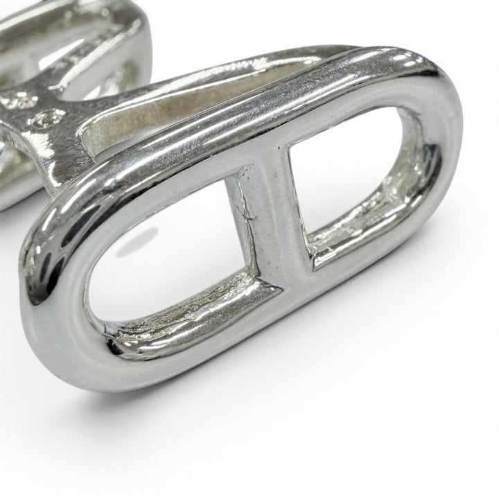 美品◇HERMES エルメス ヴィンテージ 925 シェーヌダンクル カフスボタン カフリンクス シルバー フランス製 重量11.08g メンズ