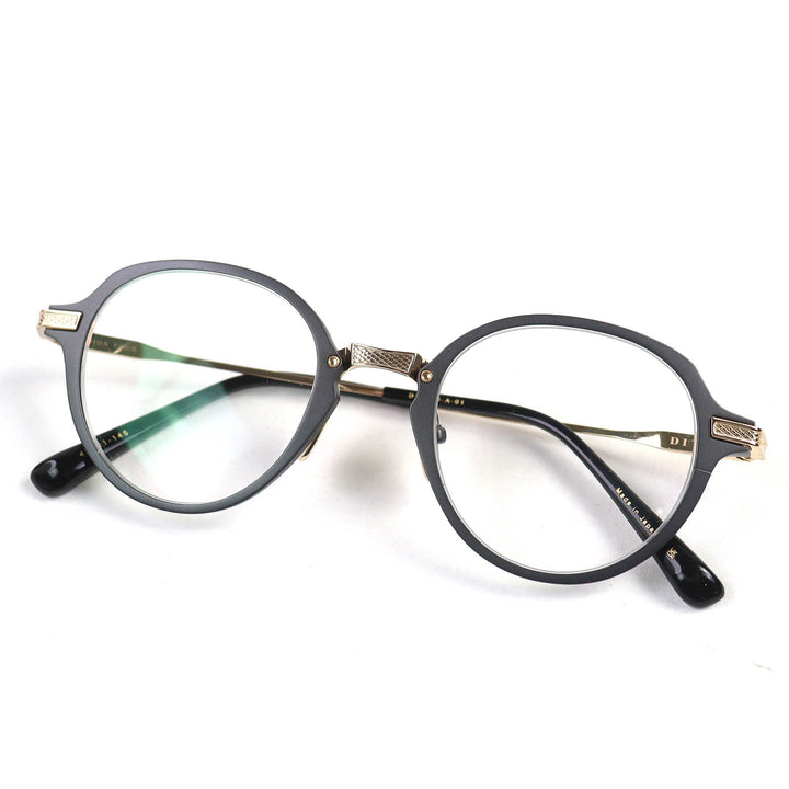 極美品△DITA ディータ DTX426-A-01 UNION-FOUR メガネ 眼鏡 アイウェア ブラック ゴールド 47□21 145 度入り メンズ 定価114400円