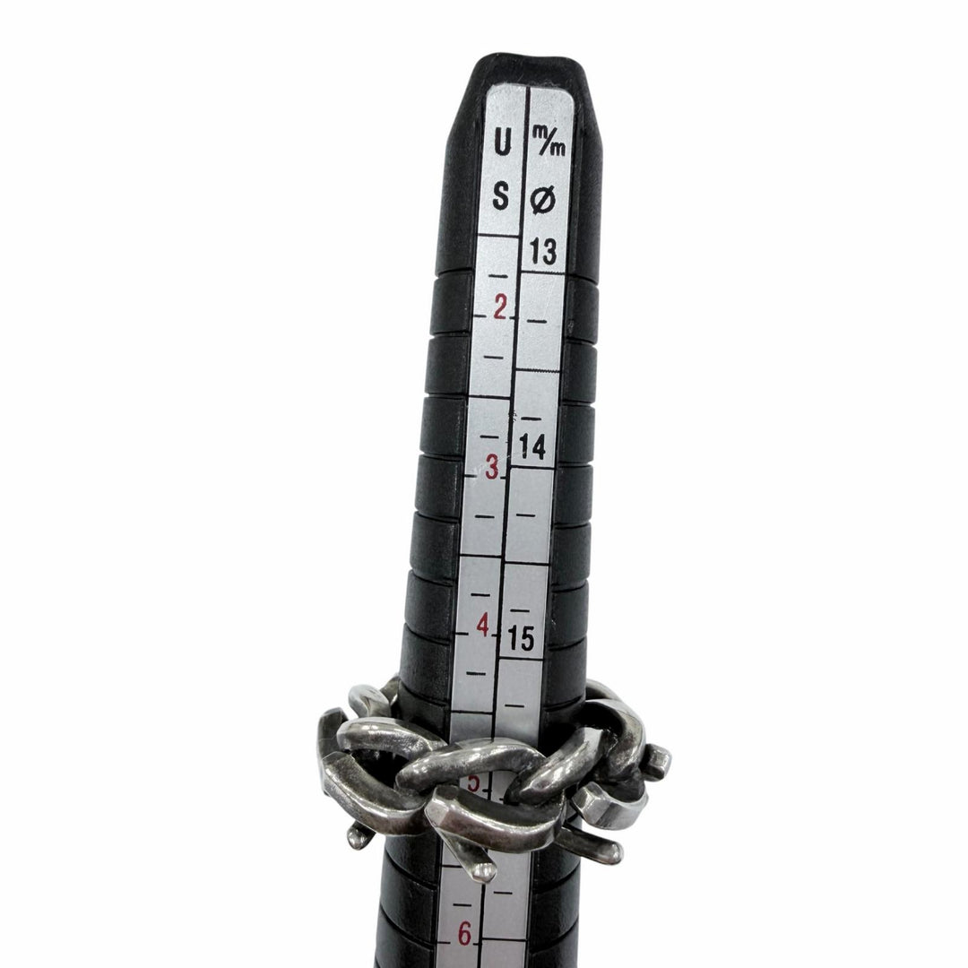美品☆TIFFANY&amp;Co. ティファニー フォージ リンク リング AG925 現行品 いぶし仕上げ シルバー 50 JP10号相当 重量12.08g 定価123200円