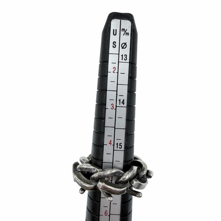 美品☆TIFFANY&amp;Co. ティファニー フォージ リンク リング AG925 現行品 いぶし仕上げ シルバー 50 JP10号相当 重量12.08g 定価123200円