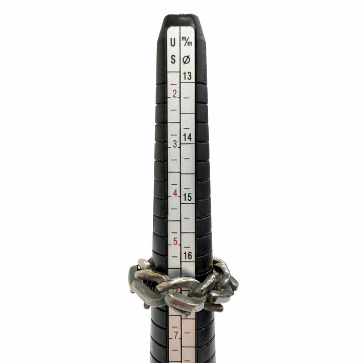 美品△TIFFANY&amp;Co. ティファニー フォージ リンク リング 指輪 AG925 いぶし仕上げ 現行品 シルバー 50 JP11号 重量12.08g 定価123200円