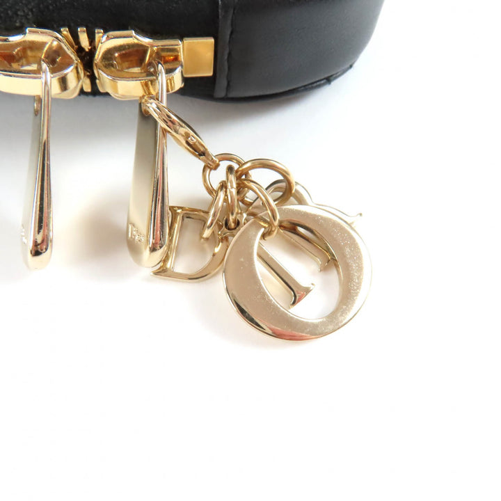 美品★クリスチャンディオール S0872ONMJ Lady Dior Callin Dior フォンホルダー ラムスキン カナージュ フォンポーチ 定価195000円